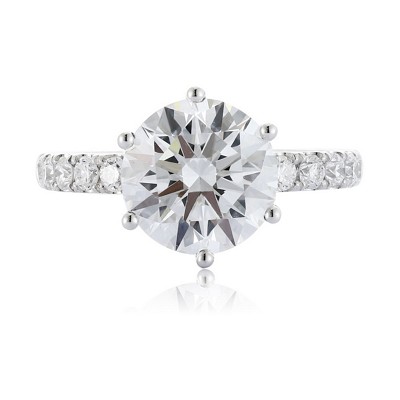 18K white gold and Pt950 diamond ring option for finished jewelry production