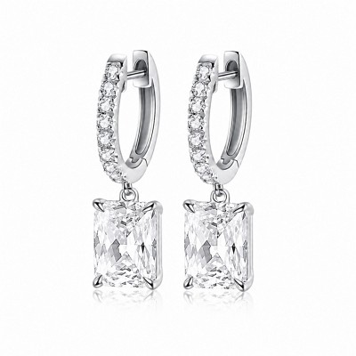 925 sterling silver drop earrings with white diamond option for finished jewelry production