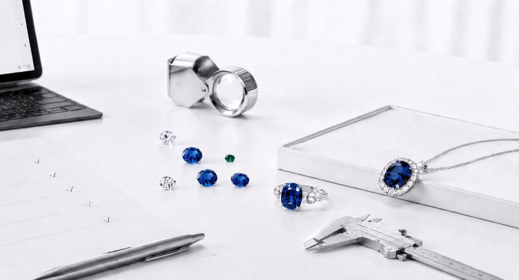 B2B jewelry services for gemstone sourcing, sample development and production coordination