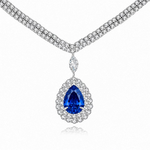 Cobalt blue lab-grown spinel pendant option for finished jewelry production