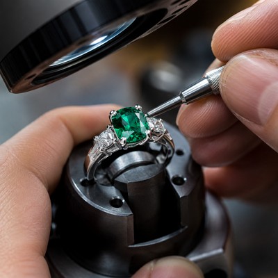 Gemstone setting and craftsmanship for custom jewelry production