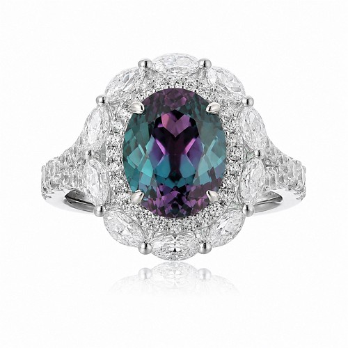 Lab-grown alexandrite ring option for finished jewelry production