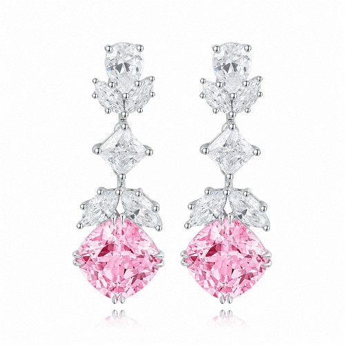 Pink lab-grown diamond earrings option for finished jewelry production