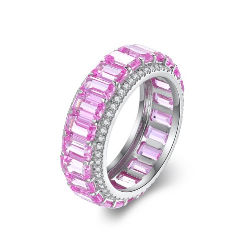 Pink lab-grown sapphire ring option for finished jewelry production