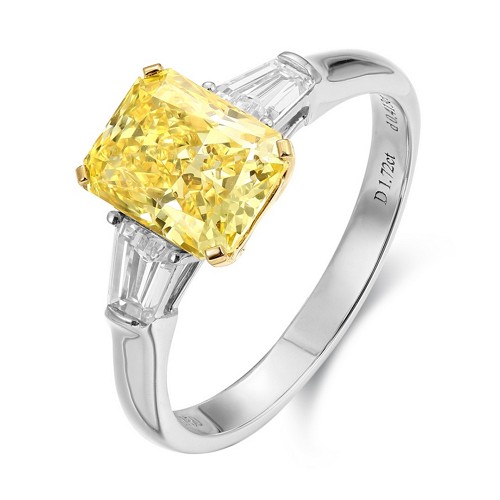 Yellow lab-grown diamond ring option for finished jewelry production