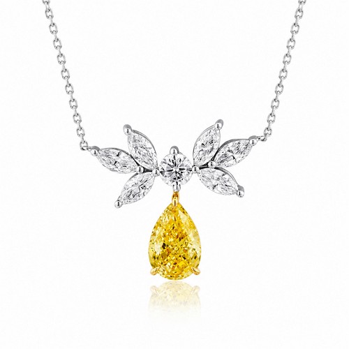 Yellow lab-grown sapphire pendant option for finished jewelry production